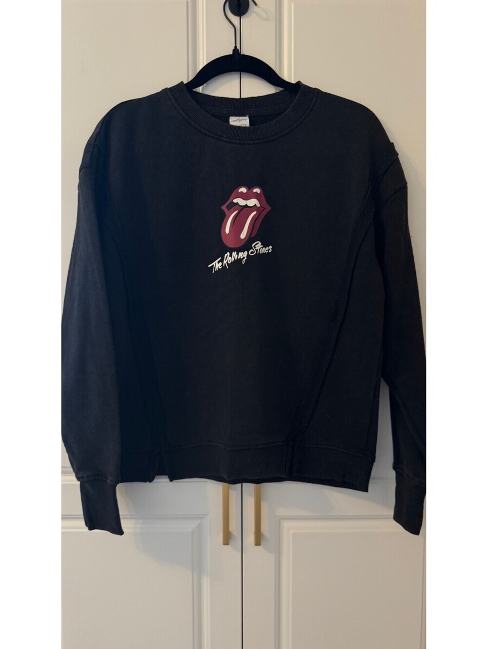Time and Tru Black Rolling Stones Graphic Sweatshirt XS 0 to 2